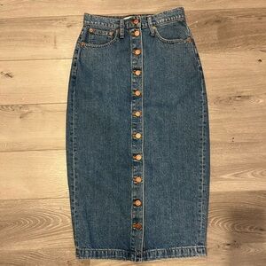 Madewell Long Denim Skirt size 24